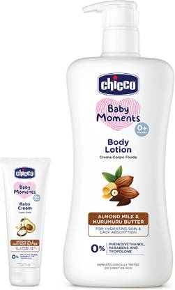 Chicco Combo of Baby Moments Body Lotion 500ml with Baby Cream 100ml