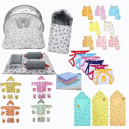 Fareto 56 in 1 New Born Baby Complete Daily Items Combo(0-6 Months)