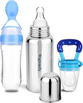 Wagwanfly Stainless Steel Baby Feeding Bottle Nipple Bottles for New Borns