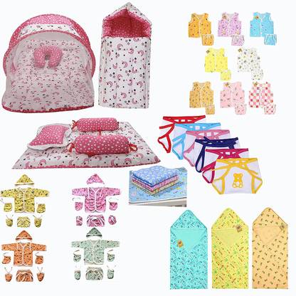 Fareto 56 in 1 New Born Baby Complete Daily Items Combo(0-6 Months)