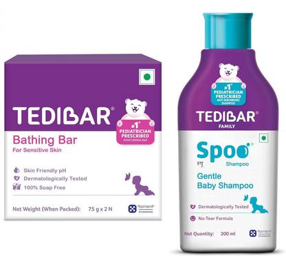 Tedibar Baby Bathing Bar Each (75gx2)and Baby shampoo 200ml