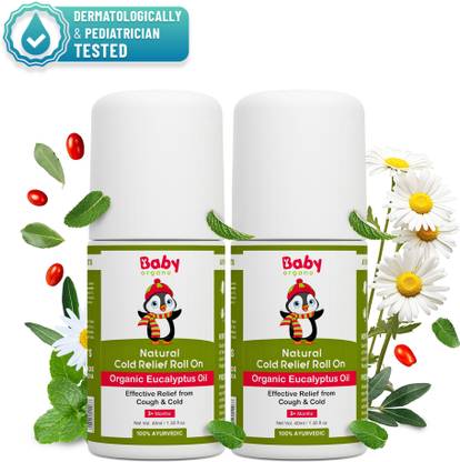 BabyOrgano Baby Cold Relief Natural Roll-On with Essential Oils for Cold & Blocked Nose Manual Nasal Aspirator