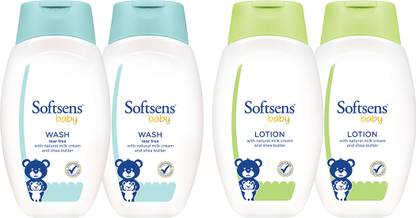 Softsens Baby Wash + Baby Lotion Supersaver Pack | Pack of 4