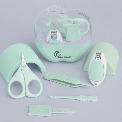 R for Rabbit Stylo Apple Baby Manicure Set 0-3 Years |Grooming Kit for Baby (Green)