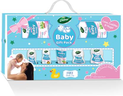 Dabur Baby Gift Pack with 7 Skincare & Haircare Products | Baby Gift Set for New Born