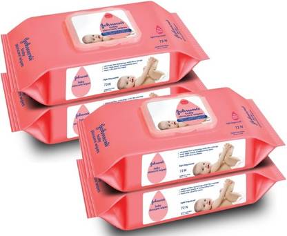JOHNSON'S Baby Skincare Wipes with Lid, 72s Twin Pack (Pack of 2) (288 Wet Wipes)