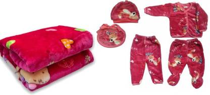 प्रोफेक्टो BABY SIX IN 1 COMBO OF 1 WINTER BABY BLANKET AND 1 WINTER 5 PIECE SUIT