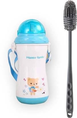 SHOPPIZONE Eco-friendly Baby Water Bottle 350ml With Straw & Bottle Cleaning Brush