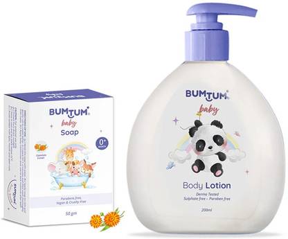 BUMTUM Paraben Free Baby Soap 50Gram & Baby Baby Body Lotion (200 ML) Combo