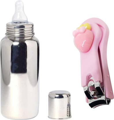 Babylib Stainless Steel Bottle Baby Milk Bottle 250 Ml With Baby Nail Cutter