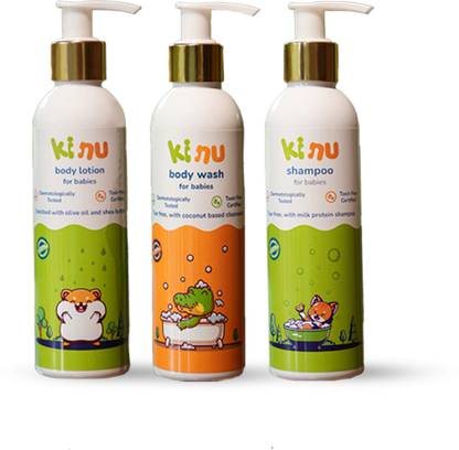 kinu Body Lotion (200ML), Body Wash (180ML), Shampoo (200ML) For Baby