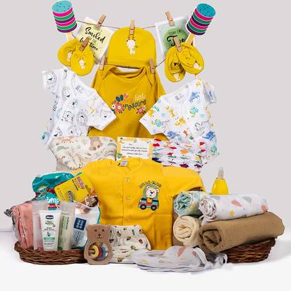दी बेबी फर्स्ट बॉक्स Newborn Baby Essential Kit - 25 Items (Summer Kit for 0-3 Months)