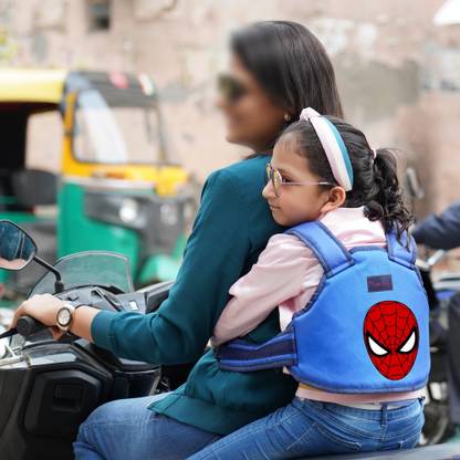 Magic Seat by Alfora Magic Seat- Two Wheeler/Bike/Scooter Child/Kids Safety Seat Belt/Kids Carrier Protection When Travelling on Two Wheeler (Blue-Spiderman) Baby Carrier