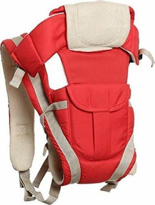 Alwaysup 4-in-1 Baby New Design Carrier Cum Kangaroo Bag/Honeycomb Texture Red Baby Carrier