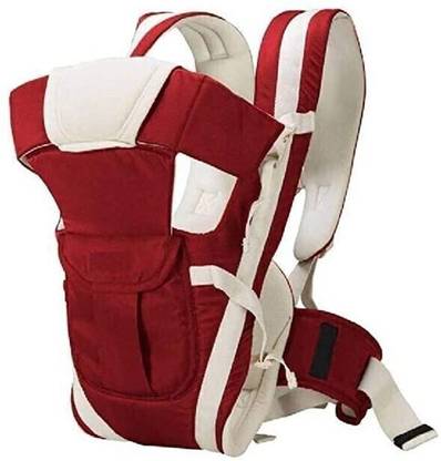 moms angel Multipurpose Strong 4 in 1 Baby Carrier with Coushion Padding for Baby Comfort Front Carry Facing in and Out, Back Carry, Feeding Position (Maroon) Baby Carrier