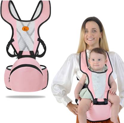 Bembika Baby Carrier Newborn to Toddler Kangaroo Bag Sling with Hip Seat - Light Pink Baby Carrier