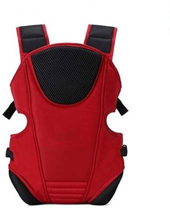 moms angel Baby Carrier Bag in 3-in-1 Ergonomic Adjustable Sling Kangaroo Design with Carrying Basket for Front & Back Use for Infant Child and Mother Travel - 0 to 2 Year (Red) Baby Carrier