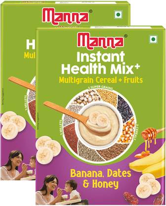 Manna Instant Health Mix+ Multigrain Cereal with Milk, Honey & Fruits | 2-6 yr kids Cereal