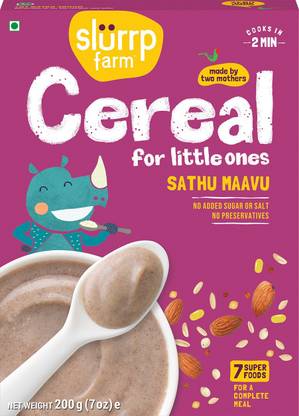 Slurrp Farm Sathu Maavu, Contains Ragi, Dals & Almonds, No Added Sugar, No Milk Cereal