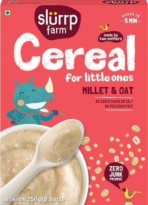 Slurrp Farm Millet and Oats, No Added Sugar No Salt, With Goodness of Jowar and Oats Instant Cereal