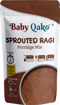 BABY QAKO Sprouted Ragi Porridge Mix/No Preservatives/100% Natural Finger Millet Cereal