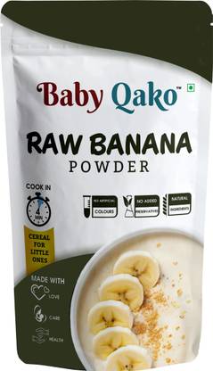 BABY QAKO Raw Banana Powder | No Salt, No Preservatives, 100% Natural Kerala Banana Powder Cereal