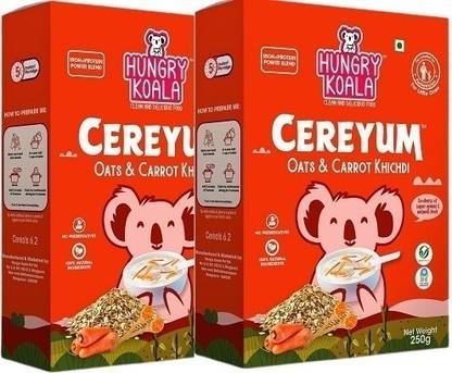 HUNGRY KOALA Oats & Carrot Khichdi Cereal for Kids, 100% Natural, No added Sugar Cereal