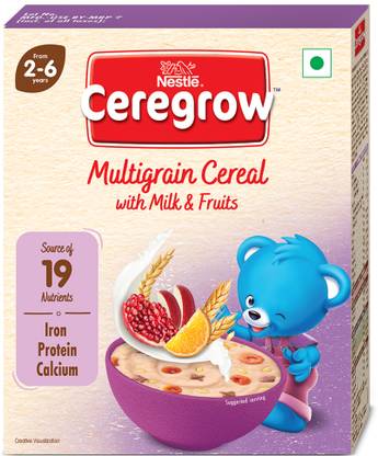 Nestle Ceregrow Multigrain Cereal with Milk & Fruits | With Iron, Protein, Calcium Cereal