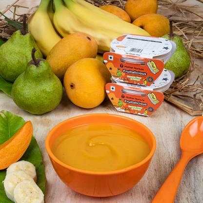 Mother Nurture Fruitalicious - Banana, Pear and Mango Puree - Stage 3 - Baby Food Cereal