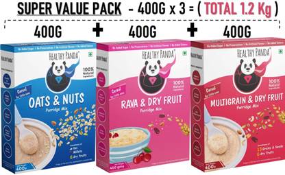 HEALTHY PANDA baby food-Combo-400gX3(1.2Kg)-baby cereal-daliya food for baby-baby healthy food Cereal