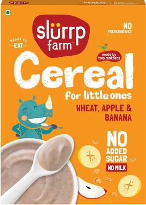 Slurrp Farm Instant Wheat Apple, No Added Sugar No Milk, No Preservatives Cereal