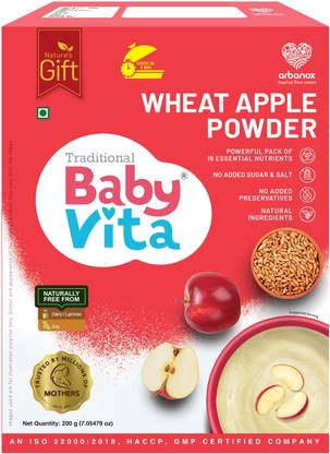 Babyvita Wheat Apple Powder Mix|Nutritious|No Added Sugar/Preservatives Cereal