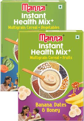 मन्ना Instant Health Mix+ Multigrain Cereal Fruits & Vegetables Combo | 2-6 year kids सिरियल