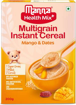 Manna Health Mix Instant Multigrain Cereal, Mango, Banana, Dates, with Milk Cereal