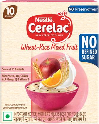 Nestle Cerelac Wheat Orange Baby Food Cereal with No Preservatives for 8 to 24 Months Baby Cereal