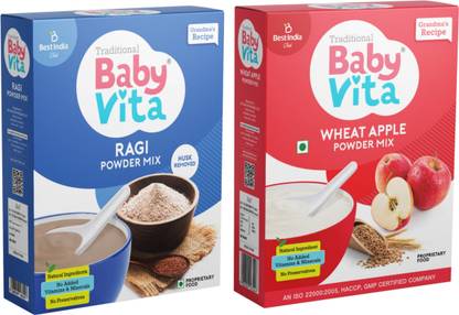 Babyvita Ragi & Wheat-Apple Powder Mix Combo|No Added Vitamins & Minerals Cereal