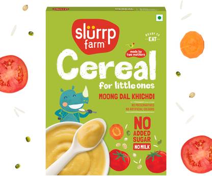 Slurrp Farm Instant Moong Dal Khichdi with Real Vegetables, Easy to Digest Cereal