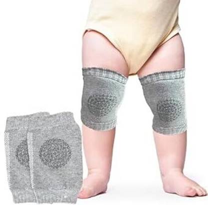 Radha Madhav Toys RM Toys Baby Knee Pads for Crawling, 1 Pair Grey Baby Knee Pads