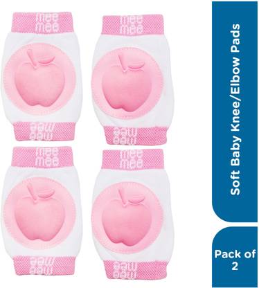 MeeMee Soft Baby Knee/Elbow Pads - (Pack of 2,Pink) Pink Baby Knee Pads