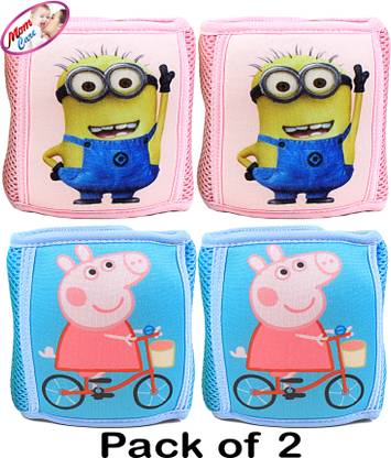 MOM CARES Baby Knee Pads for Crawling, Elbow Safety Protector, Stretchable Anti-Slip Padded Elastic Soft Cotton Breathable Comfortable Knee Cap for Kids Multicolor Baby Knee Pads