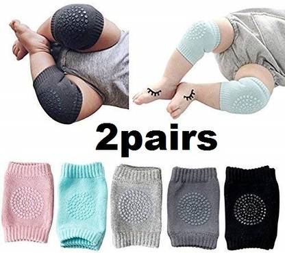 QPK Baby Knee Protectors ( 2 PAIRS ) Multicolor Baby Knee Pads (stripes) Multicolor Baby Knee Pads