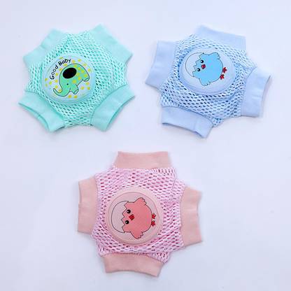 THE LITTLE BUNNY HOP IN STYLE Baby Knee Pads & Elbow Guards for Infant & Toddlers | Anti-Slip Safety Protector Lightgreen, Pink & Blue Baby Knee Pads