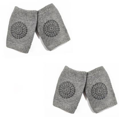 FEBVIBE Set Of 2 Grey Pair Baby Knee Pads ,Elbow Safety Protector,Baby Safety Leg Light Grey Baby Knee Pads