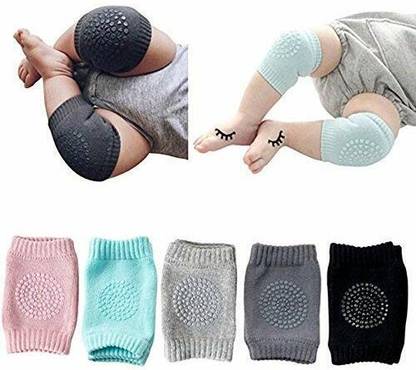 crownsmill Pairs Baby Knee Pads for Crawling, Anti-Slip Padded Stretchable Elastic Cotton Soft Breathable Comfortable Knee Cap Elbow Safety Protector(Multicolour)Set of 2 Multicolor Baby Knee Pads