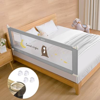 Safe-o-kid Cute Cartoon Design Adjustable Height Single Side Baby Bed Rail Guard 1.8M/6Ft