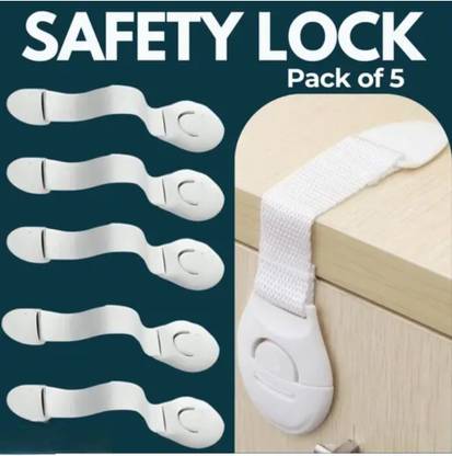 RNGNTC Baby Safety 5 Pcs Flexible Nylon Strap Locks for Cabinet and Drawers Doors