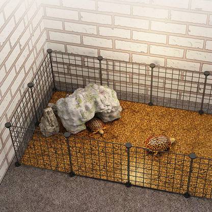 Lyla Portable Pet Playpen Panel Cage Fence Metal Wire Guinea pig White Dense Grid