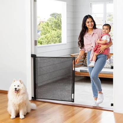 ANUVYA Retractable Dog & Baby Gate - Mesh Safety Gate for Babies