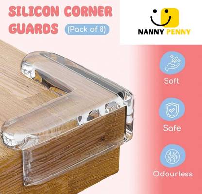 NANNY PENNY Protector for Baby & Sharp Edge Protector for Furniture Pack of 8 TRANSPARENT