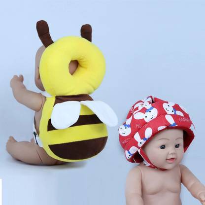 Millionminds Combo Pack of Baby Infants Back Protector & Safety Helmet with Adjustable Straps